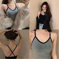 婕秘LGGSTYLE chic风可拆卸胸垫聚拢内搭修身美背外穿吊带背心上衣女