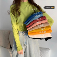 婕秘洋气半高领针织衫女春季2020新款修身内搭弹力包芯纱毛衣打底衫