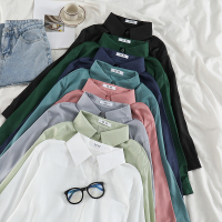 婕秘复古百搭衬衫女外穿早春新款简约纯色宽松韩版学生洋气上衣ins潮