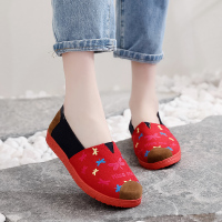 老北京布鞋女休闲透气帆布鞋女春夏秋季一脚蹬平底韩版懒人单鞋子