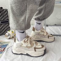 网红显脚小老爹鞋ins潮厚底松糕鞋子女2021年春季新款运动休闲鞋