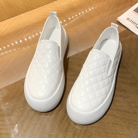 小香风厚底乐福鞋女2021春季新款欧洲站女面包单鞋一脚蹬豆豆女鞋