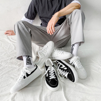 2021新款帆布鞋男小白鞋潮流百搭黑白板鞋夏季休闲鞋韩版学生潮鞋