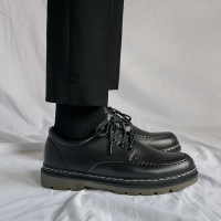 秋季英伦皮鞋男韩版潮流帅气百搭鞋子男透气休闲青少年黑色小皮鞋