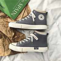 帆布鞋子男高帮韩版潮流百搭复古运动休闲耐磨底青少年学生鞋秋季