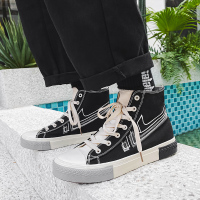 帆布鞋男潮鞋2021春季新款高帮鞋男网红韩版百搭潮流青少年学生鞋
