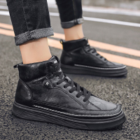 春季工装靴2021年新款潮流百搭中邦男鞋高帮马丁短靴冬季雪地潮鞋