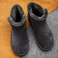 雪地靴男鞋冬季加厚加绒保暖棉鞋防水马丁防滑棉鞋一脚蹬面包棉靴