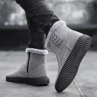 冬季男士雪地靴保暖防水防滑棉靴加厚东北加绒棉鞋百搭马丁面包鞋