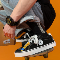 2021春季新款日系帆布鞋男港风百搭潮鞋子情侣低帮板鞋男韩版潮流