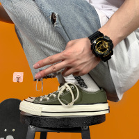 1970s橄榄绿低帮帆布鞋子男韩版百搭港风ins潮情侣滑板鞋夏季透气