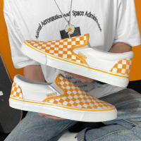 男鞋2021新款懒人格子一脚蹬帆布鞋男韩版潮流百搭春季板鞋子学生