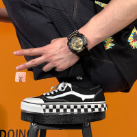 男鞋2021春季黑色帆布鞋子男韩版潮流百搭ins街拍滑板鞋情侣港风