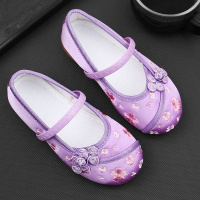 婕秘女孩中大童公主鞋女童宝宝布鞋绣花鞋舞蹈鞋民族风汉服鞋子5十岁8