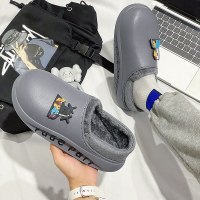 婕秘网红火冬季棉拖鞋男室内加绒保暖防寒棉鞋外穿包头居家