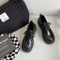 婕秘配裙子女2022春季新款复古百搭英伦风厚底粗跟单鞋学生jk鞋