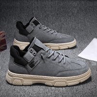 婕秘2021新款秋季工地厨房工作上班板鞋运动潮鞋马丁靴工装劳保男鞋子