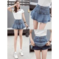 苏芈防走光2021新款a字牛仔半身裙小个子穿搭女显高150cm矮短裙子春夏