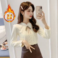 苏芈蕾丝打底衫女春装2021新款气质时尚上衣百搭洋气减龄内搭女士衬衫