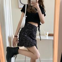 苏芈原感少女韩chic2021年春季新款时尚高腰百搭抽褶碎花春天半身短裙