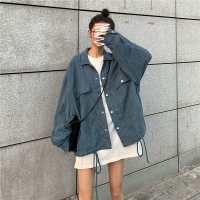 苏芈灯芯绒外套女复古港味春秋2021新款炸街上衣韩版宽松工装夹克衫潮