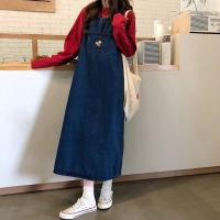 苏芈牛仔连衣裙女中长款春装新款少女裙子法式复古小众日系学生背带裙