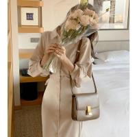 苏芈韩国chic法式小众春秋装浪漫气质纯色中长款收腰显瘦polo连衣裙潮