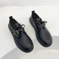 黑色小皮鞋女日系英伦复古学院风2021年春季新款韩版百搭平底单鞋