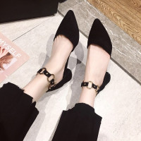 仙女风高跟鞋学生2021春季新款法式尖头单鞋气质温柔风晚晚鞋网红