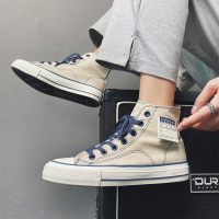 帆布鞋男高帮2021年新款潮流百搭休闲布鞋韩版板鞋男生鞋子男潮鞋