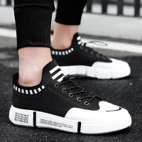 秋季10中大童透气帆布鞋男12男孩运动休闲鞋15岁初中学生潮鞋板鞋