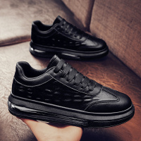 2021新款春季男鞋韩版潮流黑色板鞋厚底增高休闲皮鞋气垫软底潮鞋