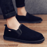 2021新款春季男鞋加绒保暖豆豆加厚面包棉鞋懒人一脚蹬雪地鞋潮鞋