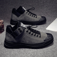 短靴男鞋2021新款春季男鞋户外工装休闲皮鞋英伦风百搭马丁靴潮鞋