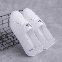 2021年新款浅口小白鞋女春秋百搭学生休闲板鞋平底孕妇单鞋子