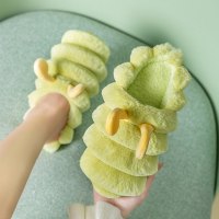 棉拖鞋女秋冬季低包跟室内居家用可爱卡通情侣软底保暖毛绒棉鞋男