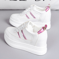 2021春秋新款小白鞋女厚底鞋内增高8cm坡跟运动百搭休闲女鞋.