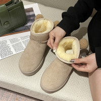 可爱洋气雪地靴女2021年冬季新款加绒面包棉靴女特厚毛毛靴子