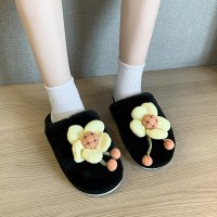 花朵包头毛毛拖鞋女秋冬外穿2021年新款孕妇懒人居家室内懒人棉拖