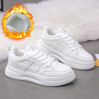 加绒女鞋冬百搭冬季厚底女软底平底短绒保暖韩版休闲加厚