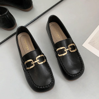 乐福鞋女2022年新款春秋季时尚平底圆头豆豆鞋上班不累脚单鞋