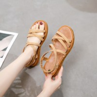 婕秘凉鞋女2021年新款夏时尚舒适牛筋软底孕妇平底鞋简约罗马凉鞋