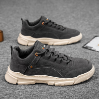 婕秘春季工装男鞋马丁靴男低帮休闲防水防滑工地劳保皮鞋男士运动潮鞋