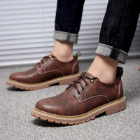 婕秘2021年新款夏季男靴百搭潮流青春潮流休闲皮靴工装鞋低帮马丁短靴