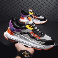 婕秘男鞋子夏天2021年新款夏季透气男士网面运动休闲百搭增高老爹潮鞋