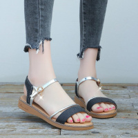 婕秘韩版凉鞋初高中女学生少女孩子中大童甜美2021新款夏平底百搭