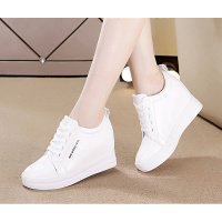 婕秘内增高小白鞋女2020春秋季新款坡跟休闲鞋子百搭时尚女单鞋子