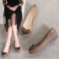 婕秘2021夏季新款桃心时尚凉鞋女式塑胶单鞋鱼嘴果冻鞋浅口沙滩鞋