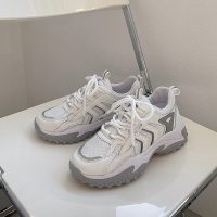 婕秘网面透气老爹鞋女ins潮2021春季新款韩版百搭网红河豚榴莲运动鞋