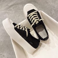 婕秘渔夫鞋女小香风2021年夏季新款厚底松糕网面一脚蹬女鞋子亚麻